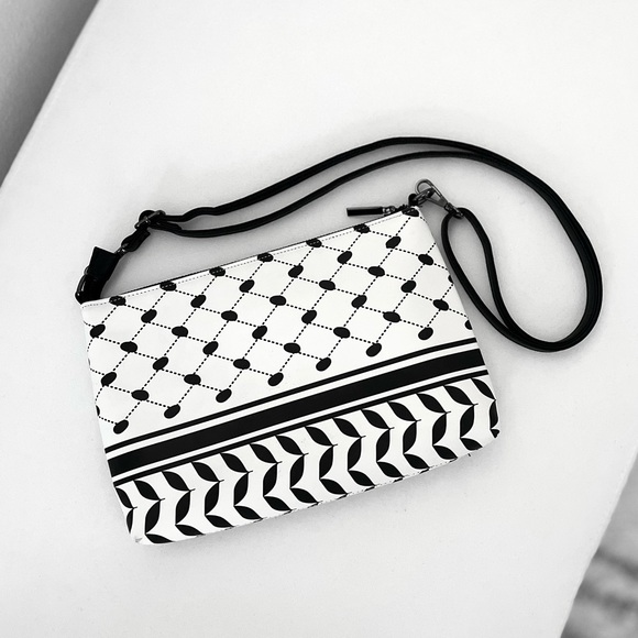 Handbags - Keffiyeh Shoulder/Crossbody Bag with Adjustable Strap • Free Palestine